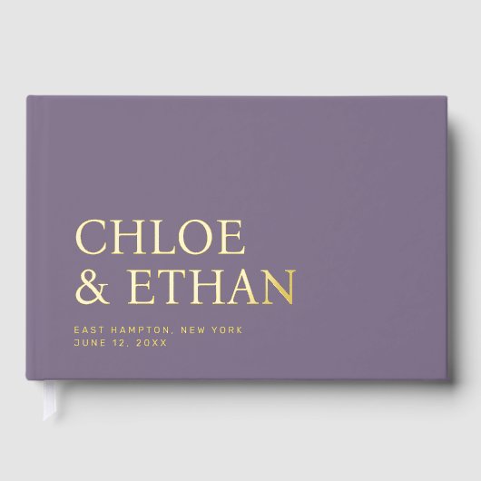 Lavendel Modern Wedding Folie gastenboek (Voorkant)