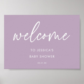 Lavendel moderne babyshower welkomstbord poster