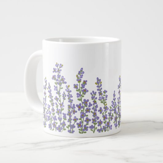 Lavendel Moderne Bloemen Grote Koffiekop (Links)