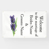 Lavendel Moderne Eenvoudige Elegante Trouwideeën Spandoek (Horizontaal)