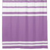 Lavendel: Moderne lijnen in wit Douchegordijn (Voorkant)