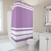 Lavendel: Moderne lijnen in wit Douchegordijn (In situ)