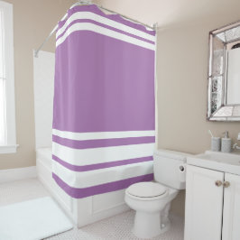 Lavendel: Moderne lijnen in wit Douchegordijn