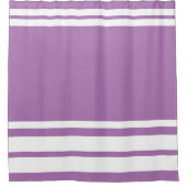 Lavendel: Moderne lijnen in wit Douchegordijn (Voorkant)