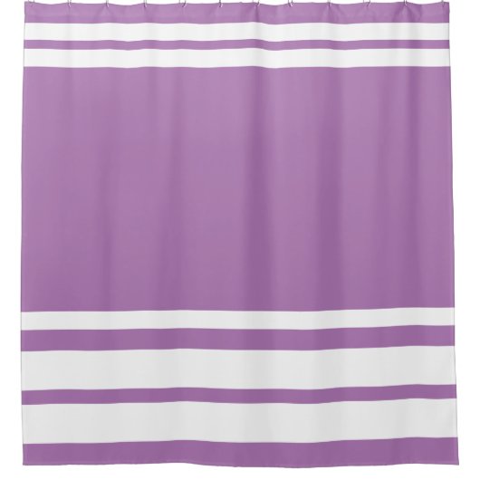 Lavendel: Moderne lijnen in wit Douchegordijn (Voorkant)