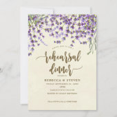 Lavendel moderne repetitie diner uitnodiging (Voorkant)