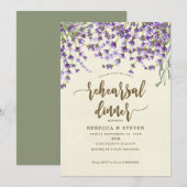 Lavendel moderne repetitie diner uitnodiging (Voorkant / Achterkant)