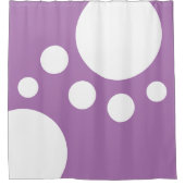 Lavendel : Moderne Stippen in Wit Douchegordijn (Voorkant)