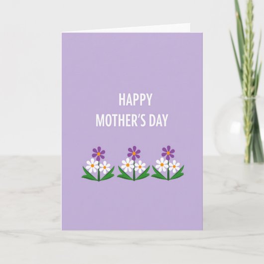 Lavendel Moederdag Bloemen Kaart (Voorkant)