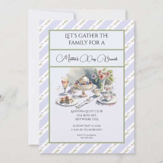 Lavendel Moederdag Brunch Uitnodiging (Voorkant)