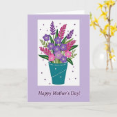 Lavendel Moederdag Ontwerpkaart Kaart (Gele Bloem)