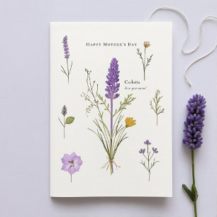 Lavendel Moederdagkaart voor Gepersonaliseerd Beri Bedankkaart