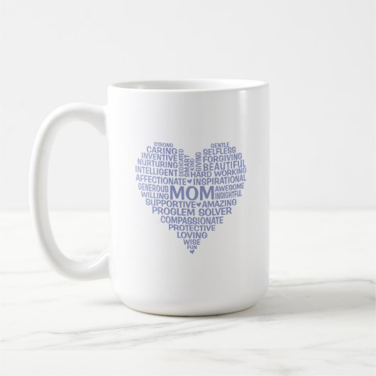 Lavendel Mom Hart Word Cloud Mok (Links)