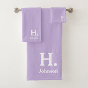 Lavendel Monogram Badhanddoek Set Bad Handdoek
