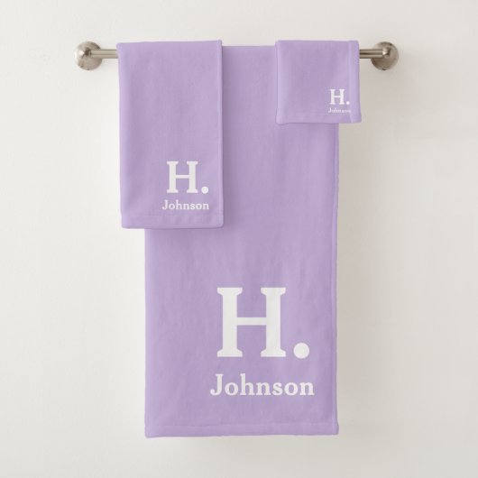 Lavendel Monogram Badhanddoek Set Bad Handdoek (Insitu)
