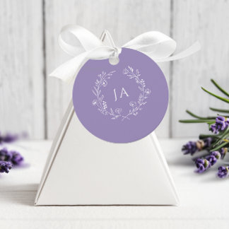 Lavendel Monogram Bruiloft Bedankjes Labels