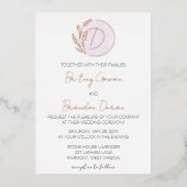 Lavendel Monogram Bruiloft Folie Uitnodiging (Voorkant)