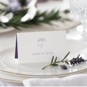 Lavendel Monogram Bruiloft Plaatskaartje