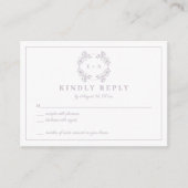  Lavendel Monogram Bruiloft RSVP Kaart (Voorkant)