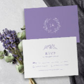 Lavendel Monogram Bruiloft RSVP Kaartje