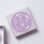 Lavendel Monogram Bruiloft Stickers