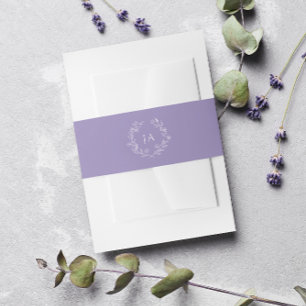 Lavendel Monogram Bruiloft Uitnodigingen Wikkel