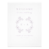  Lavendel Monogram Bruiloft Welkomstbord Foto Afdruk (Voorkant)