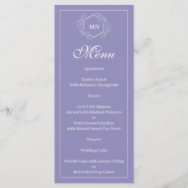 Lavendel Monogram Crest Menu