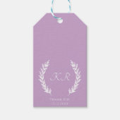Lavendel Monogram Elegante Moderne Bruiloft Cadeaulabel (Voorkant)