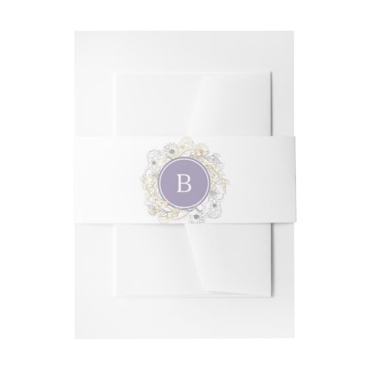 Lavendel Monogram Huwelijk Uitnodigingen Wikkel (Voorkant Voorbeeld)