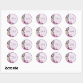 Lavendel Monogram Huwelijkssticker Ronde Sticker (Vel)