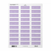 Lavendel monogram initiaal krans retouradres etiket (Full Sheet)