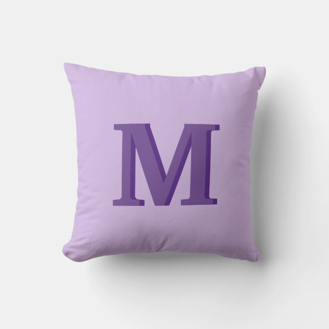 Lavendel monogram Initiaal Kussen (Voorkant)