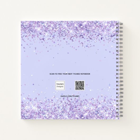 Lavendel monogram initialen script notitieboek (Achterkant)