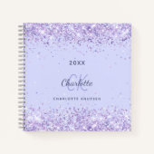 Lavendel monogram initialen script notitieboek (Voorkant)