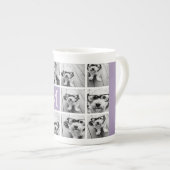 Lavendel Monogram met 8 Foto Collage Grid Porselein Kop (Voorkant rechts)