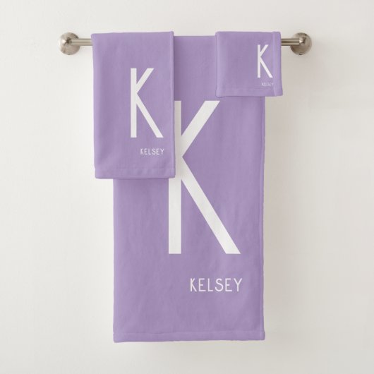 Lavendel Monogram Naam Bad Handdoek (Insitu)