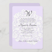 Lavendel Monogram Ouders Huwelijksuitnodiging Kaart (Voorkant / Achterkant)