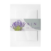 Lavendel  Monogram Paarse Bloemen Trouwen Uitnodigingen Wikkel (Voorkant Voorbeeld)