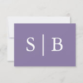 Lavendel monogram respons RSVP-kaart Bedankkaart (Achterkant)
