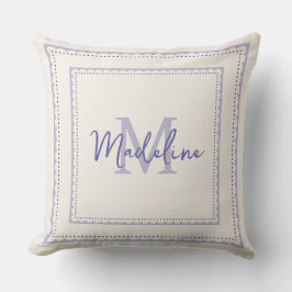  Lavendel Monogram Script Pillow Kussen