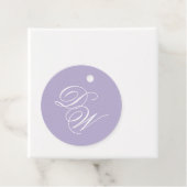 Lavendel Monogram Trouw Simple Paars Bedankjes Labels (In situ)