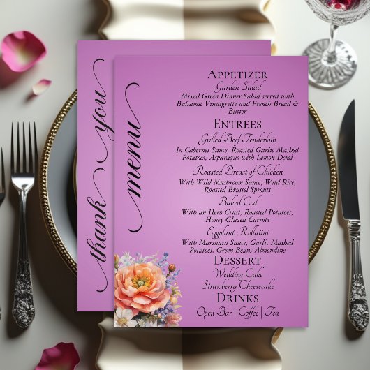 Lavendel - Monogram, Wilde Bloemen & Dank Je Menu