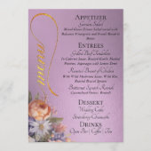 Lavendel - Monogram, Wilde Bloemen & Dank Je Menu (Voorkant)