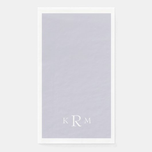 Lavendel Monogram Wit Tekst Servet (Voorkant)