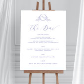 Lavendel Monogrammed Elegant Bar Trouwbord Poster