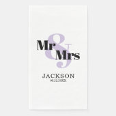 Lavendel Mr. & Mrs. Trouwen Servet (Voorkant)