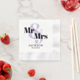 Lavendel Mr. & Mrs. Trouwfeest Servet
