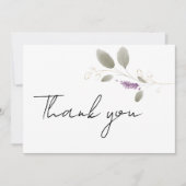 Lavendel munt gouden waterverf bloemendank u kaart (Voorkant)