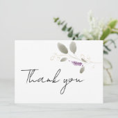 Lavendel munt gouden waterverf bloemendank u kaart (Staand voorkant)